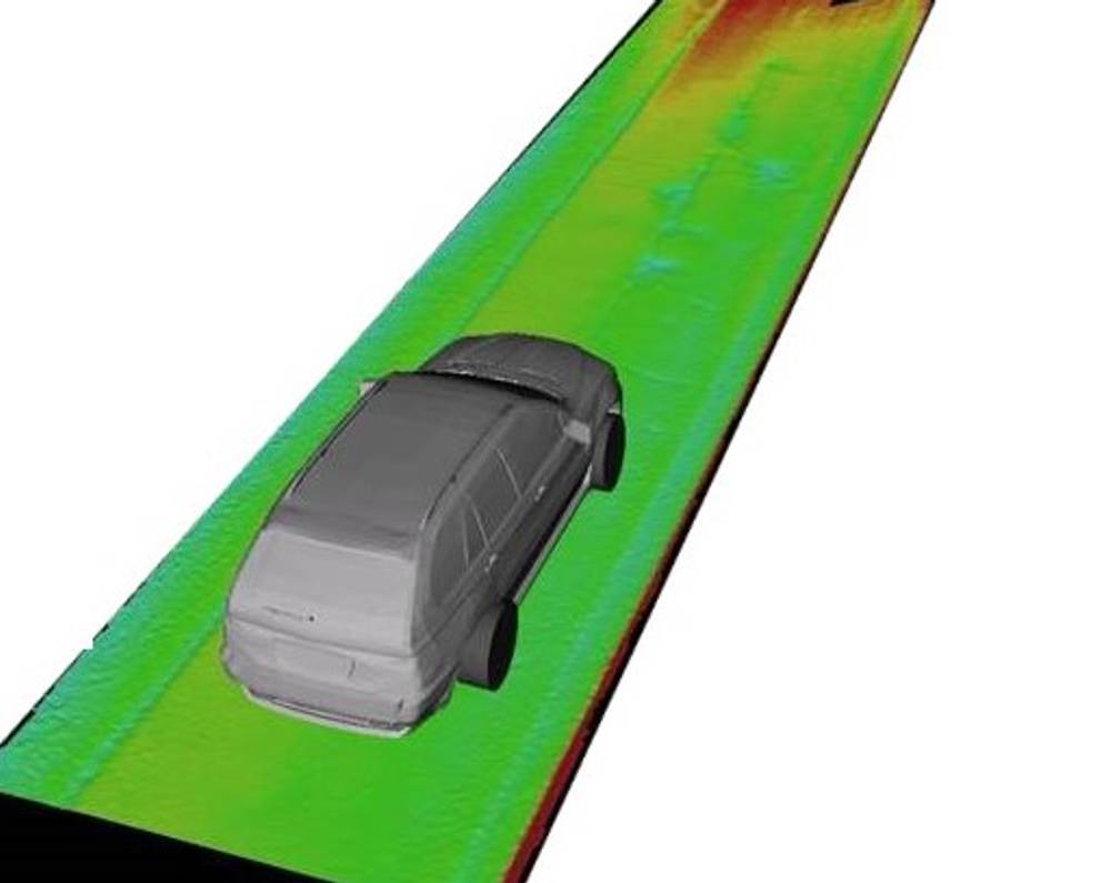 A solid-state LiDAR from ©Xenomatix is fused together with an AsteRx SBi3 GNSS/INS system to record high-resolution road data at high speeds