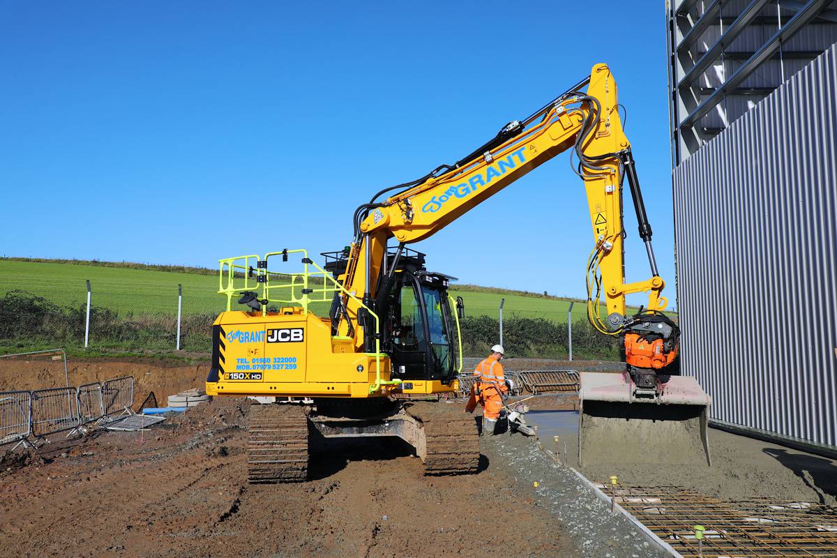 First Stage V JCB 150X TAB Excavator purchased by Tom Grant Plant in Scotland