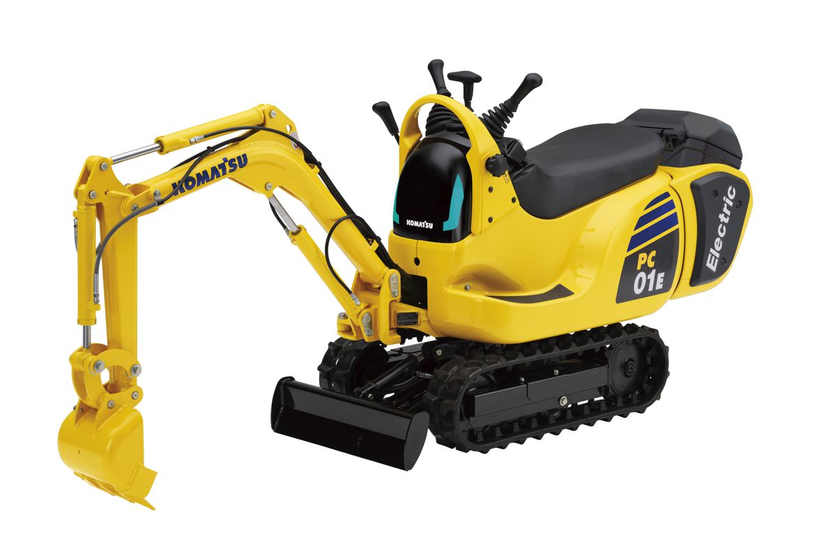Komatsu launching electric micro-excavator PC01E-1 in Japan with swappable batteries