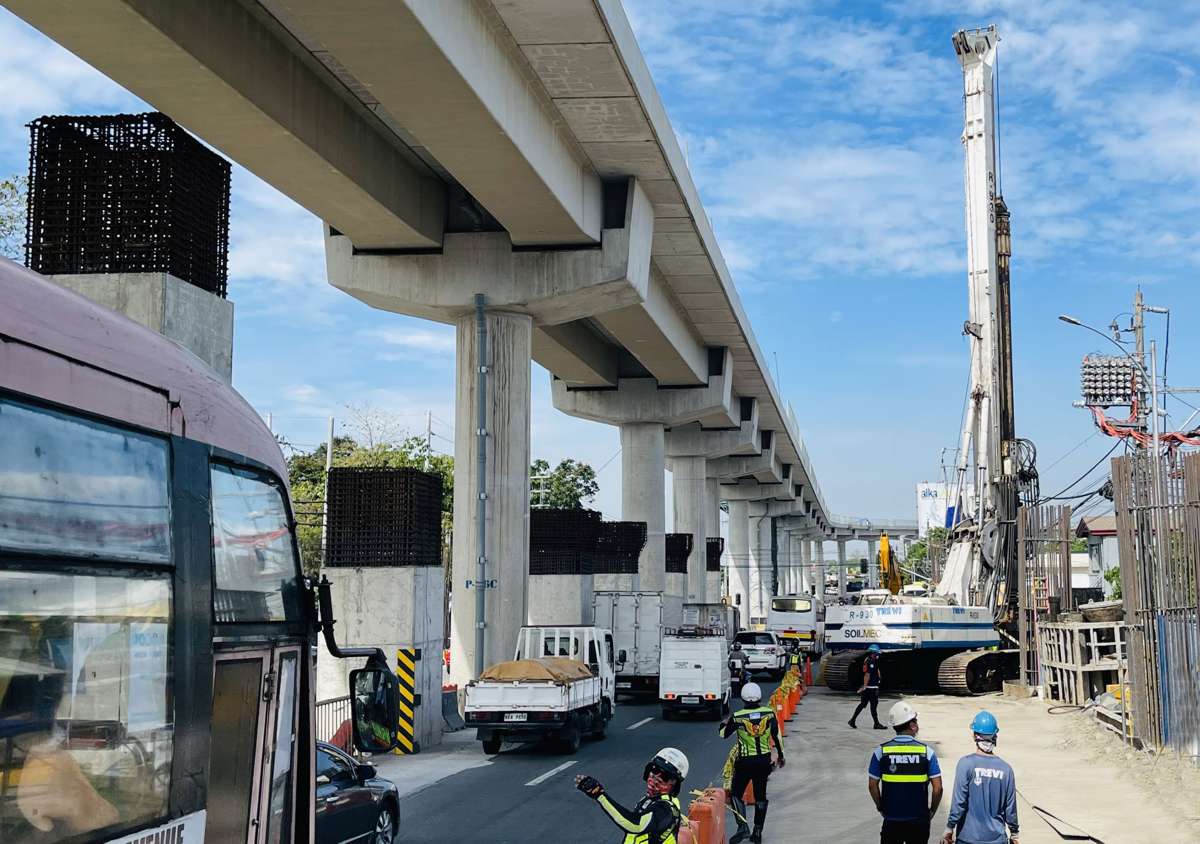 Trevi piles in to the new Rapid Transit MRT Line 7 in the Philippines