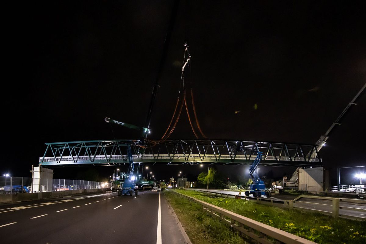 Skanska connecting communities with new footbridge installed over A45