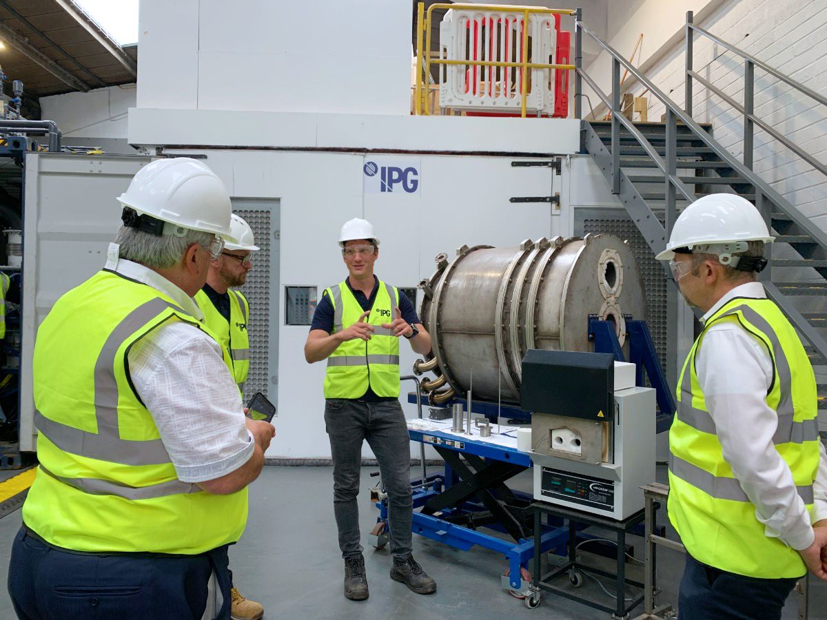 Brett Moolenschot, Senior Product Manager for IPG demonstrates to flameless combustion system to National Highways team.