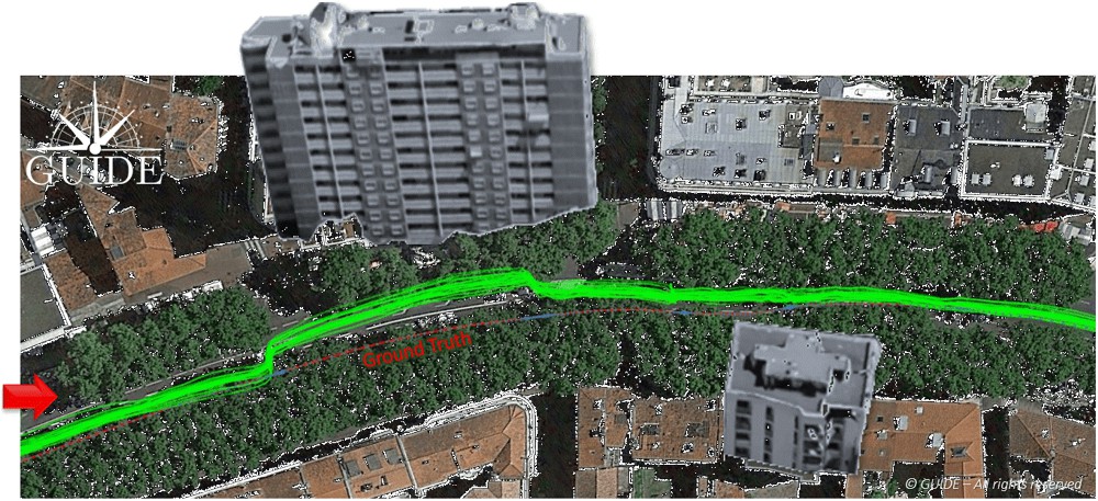 Figure 5 - Effects of GNSS signal propagation on receivers near a building