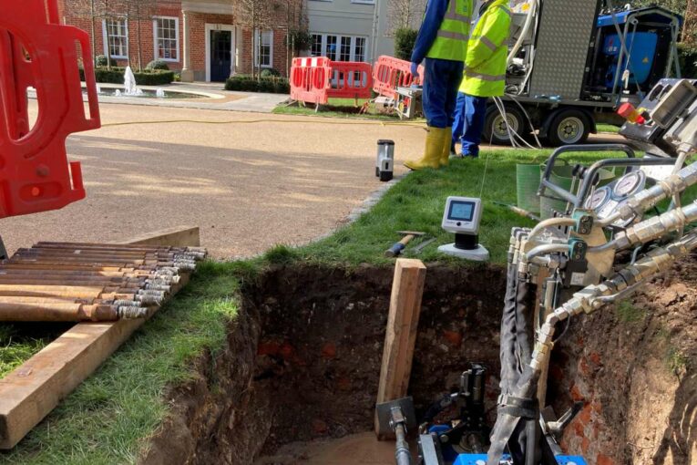 TRACTO PS40 Trenchless solution rescues brand new driveway