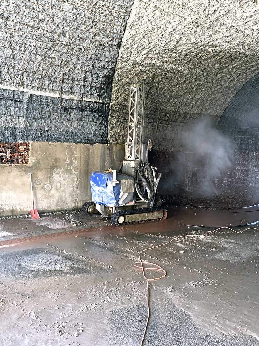 The February 2021 tunnel repair in Belgium utilized Hydrodemolition to quickly remove 42 cubic meters of concrete.