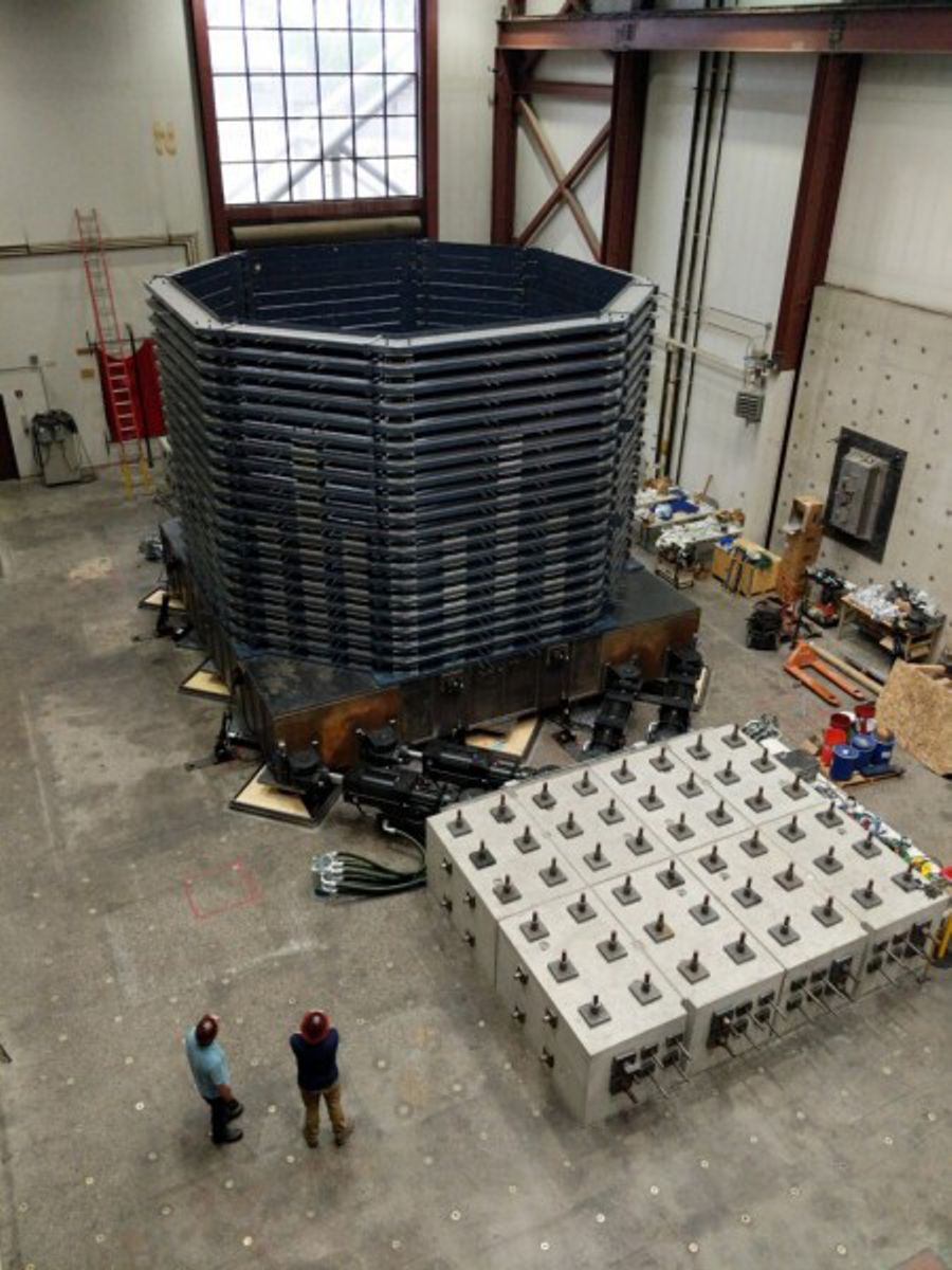 David McCallen/Berkeley Lab The Soil Box System, pictured during the assembly phase.