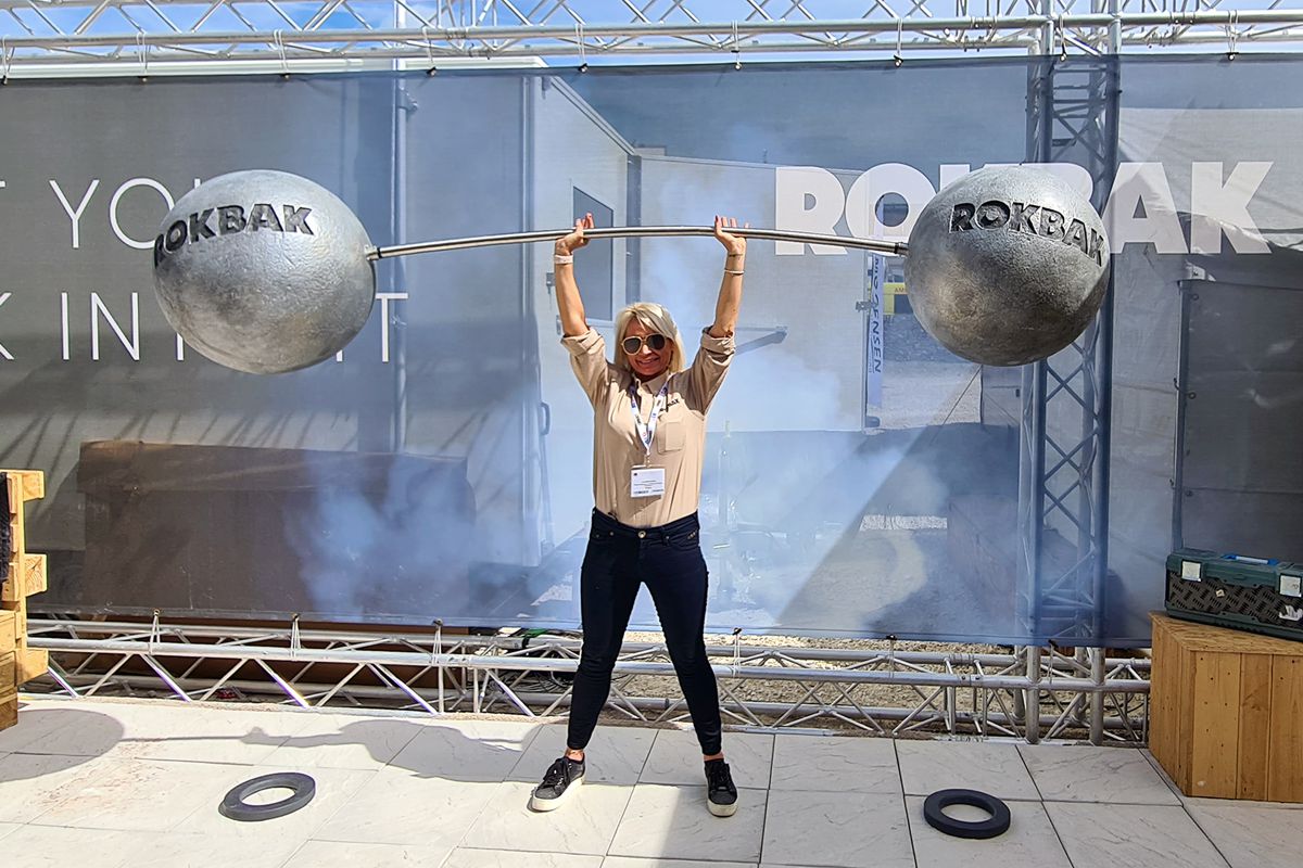 Jacqueline Reid, lifting the Rokbak barbell, led the hugely successful rebranding project