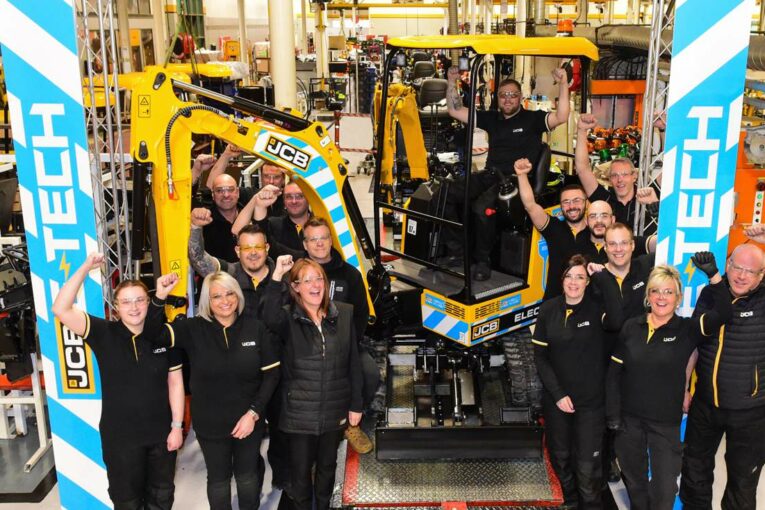 JCB celebrates manufacture of 1,000 award winning Mini Electric Excavators