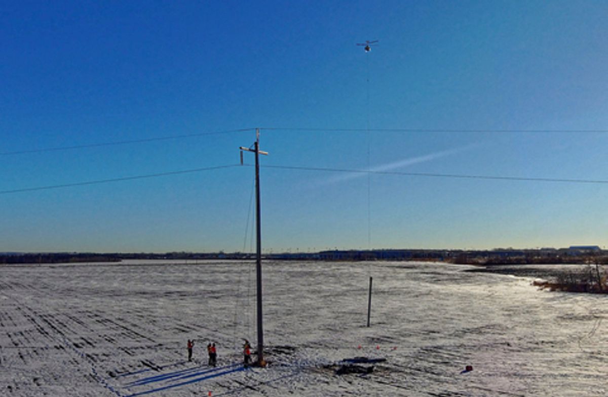 Unmanned Drones assist Slinging Operations on Powerline Construction Site