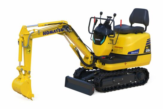 Komatsu and Honda develop the PC05E-1 Electric Micro Excavator
