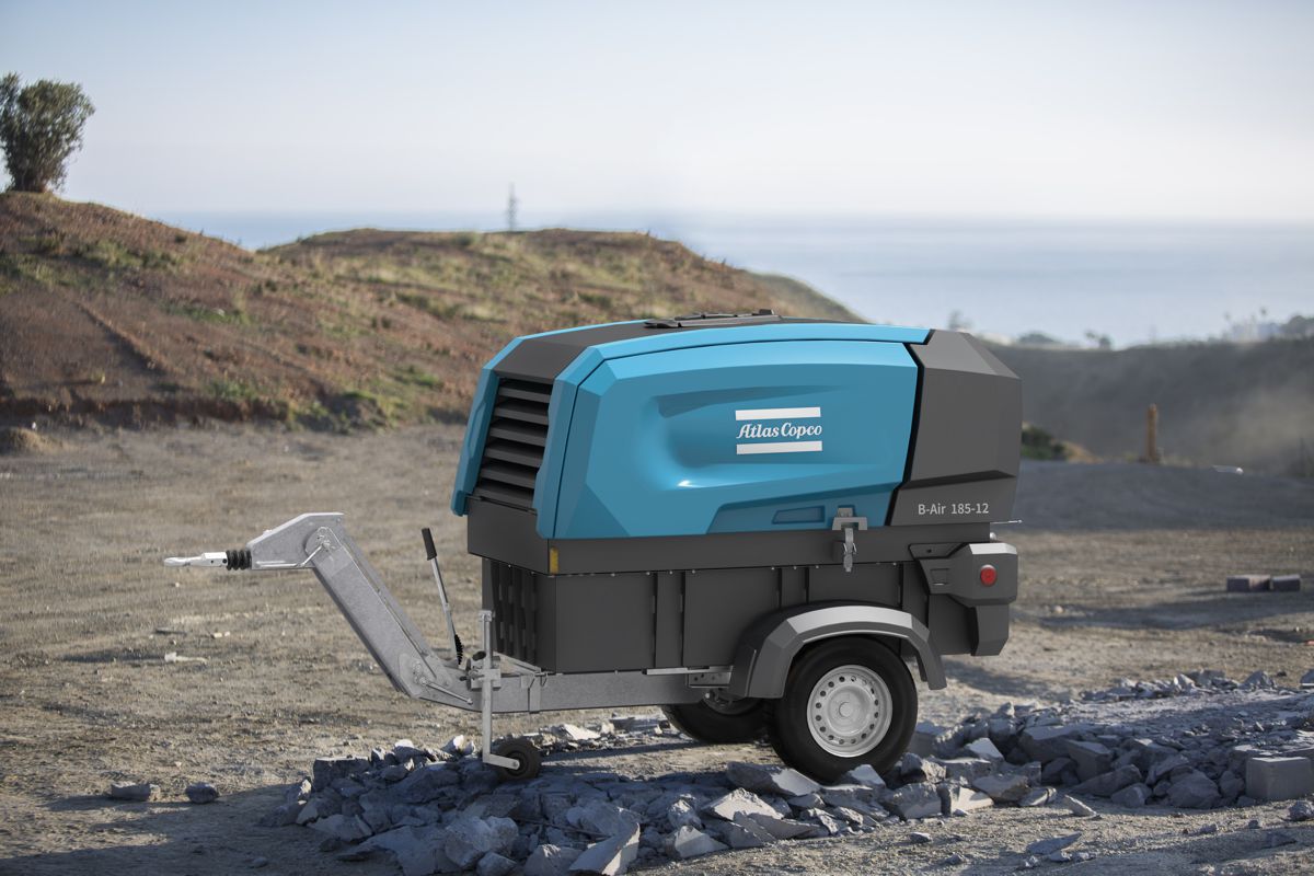 The battery-powered portable air compressor from Atlas Copco, B-Air 185-12