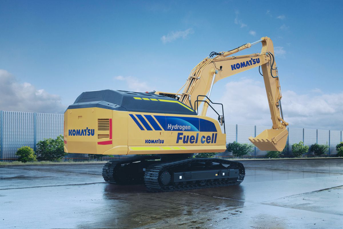 New Komatsu concept Hydraulic Excavator features Hydrogen Fuel Cells