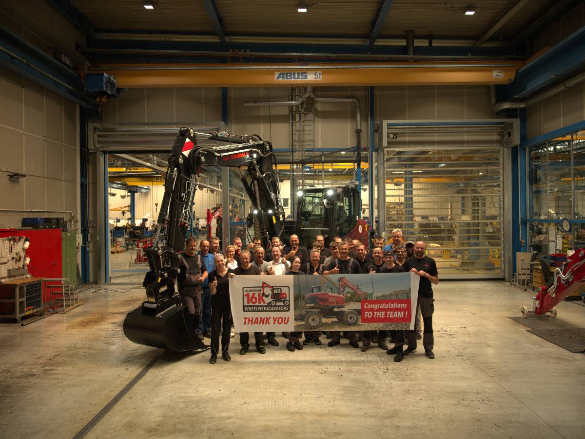 Yanmar CE EMEA celebrates its 16,000 Wheeled Excavator