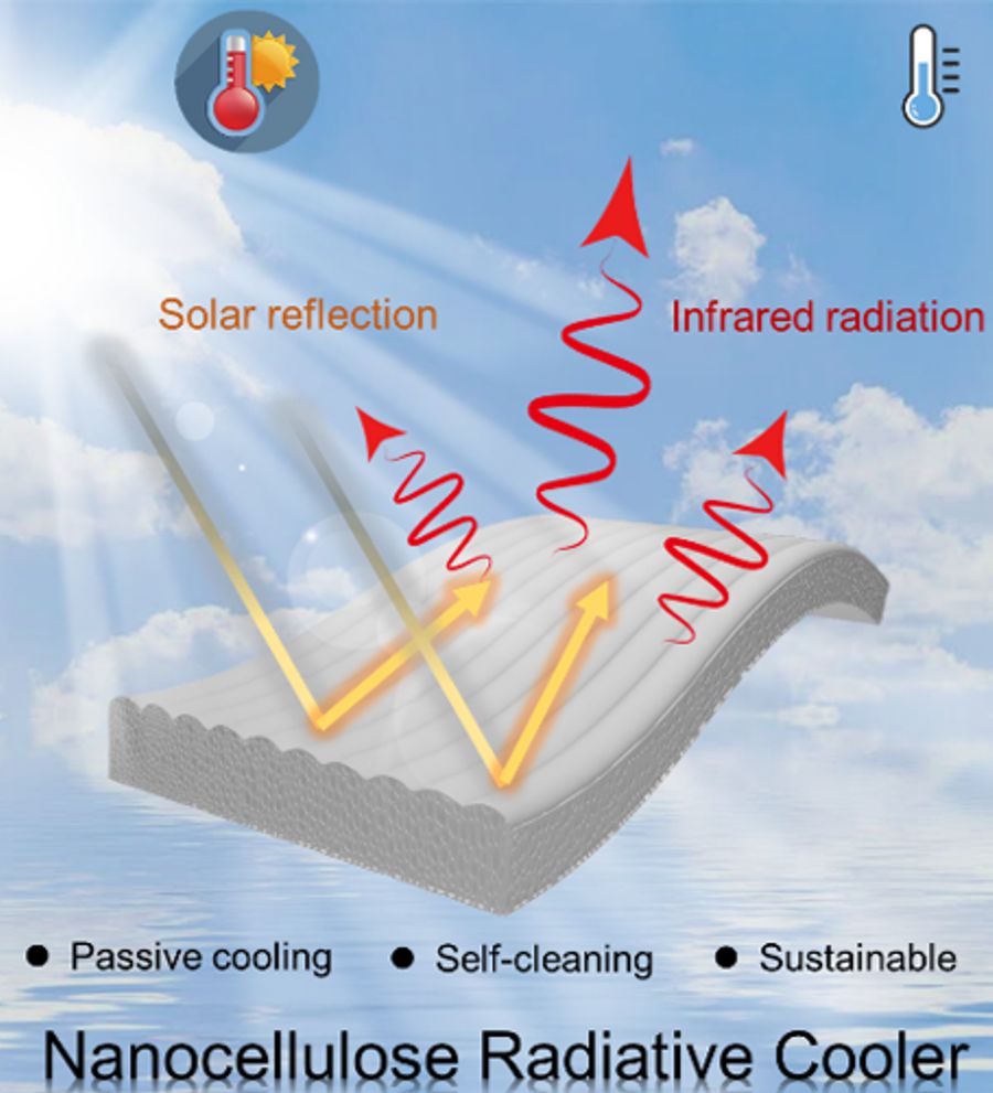 Credit: Journal of Bioresources and BioproductsThe scheme for passive cooling based on nanocellulose radiative cooler.