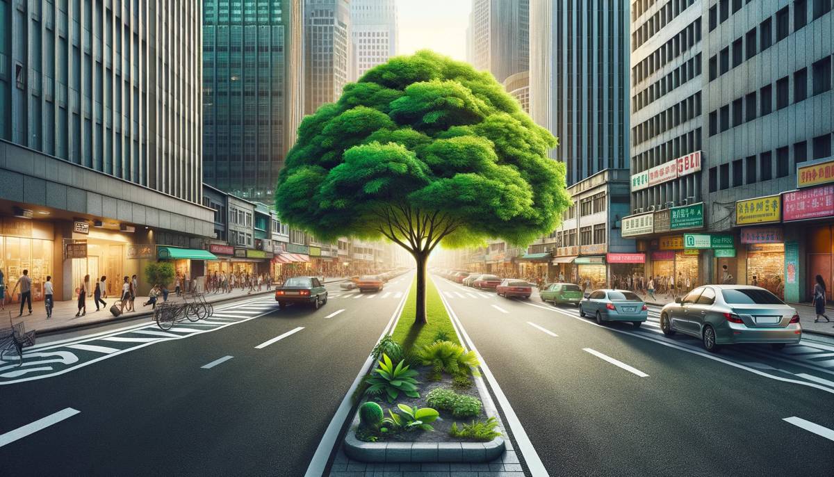 Symbiosis of Trees and Asphalt in Urban Landscapes