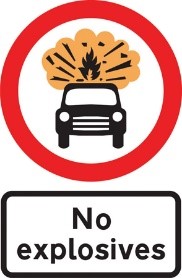 No vehicles carrying explosives