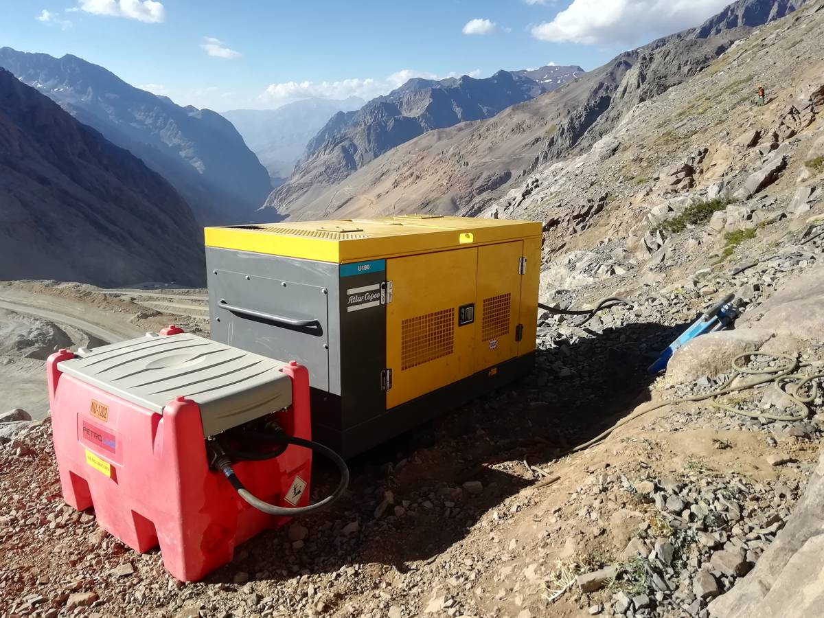 Chile's Vertical Mines rely on rugged Atlas Copco Portable Air Compressors