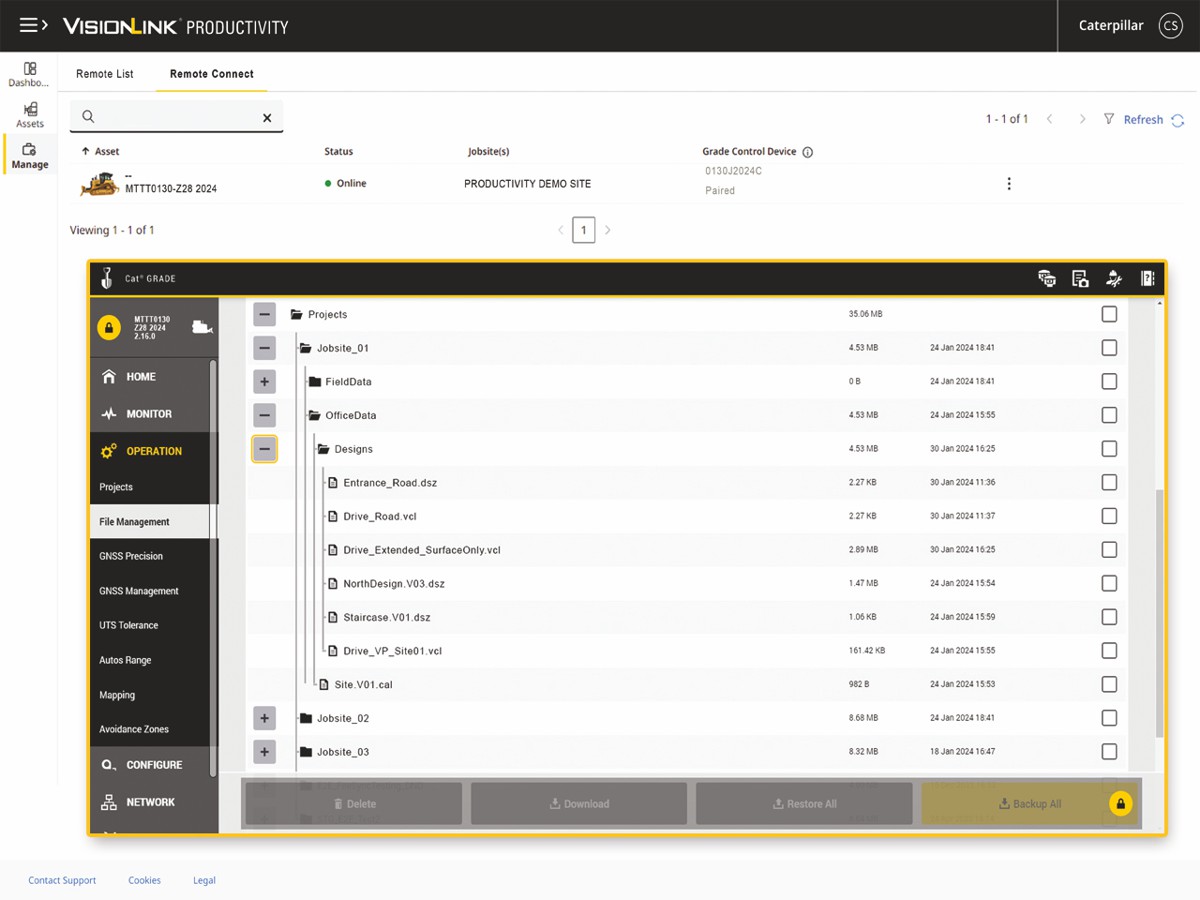 Caterpillar announces three new VisionLink Productivity Features