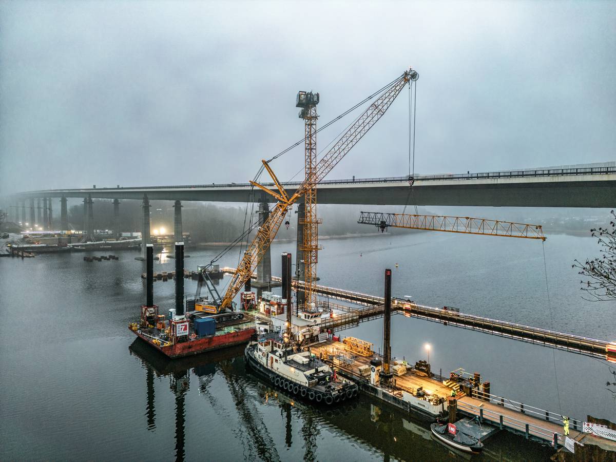 Germany's 2nd longest Road Bridge Replacement relies on 18 Liebherr Cranes