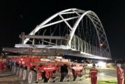 Unique S Curved Pedestrian Bridge installed over Texas highway by Mammoet