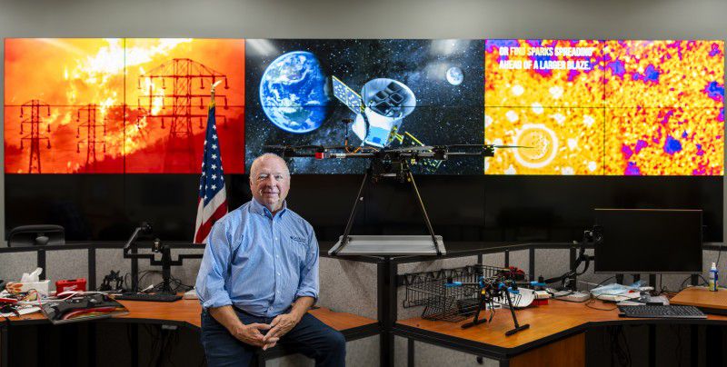 Credit: Carlos Jones/ORNL, U.S. Dept. of EnergyORNL researcher Peter Fuhr has been at the forefront pioneering work in deploying sensing systems in ways that vary from satellites to drones to the human body.