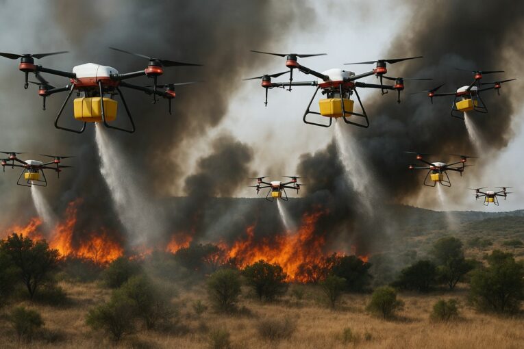 Drone Swarms vs Wildfires with Early Intervention from Above