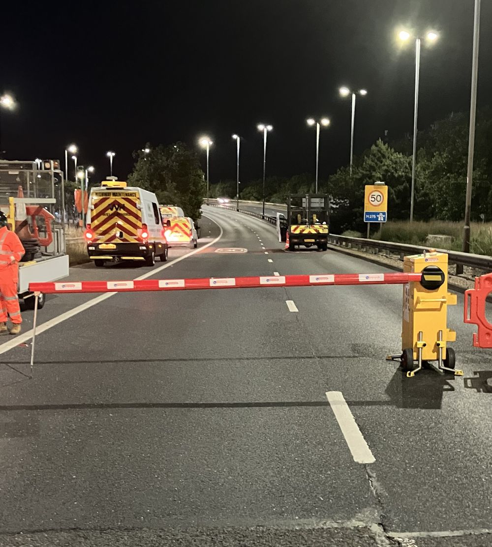 Colas Enhances Night-Time Safety with INSTABOOM Remote Barrier System