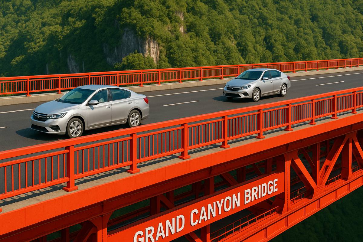 China's World Record Huajiang Grand Canyon Bridge Opens