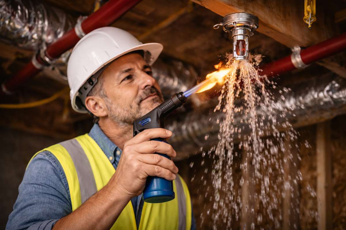 Fire safety test in action