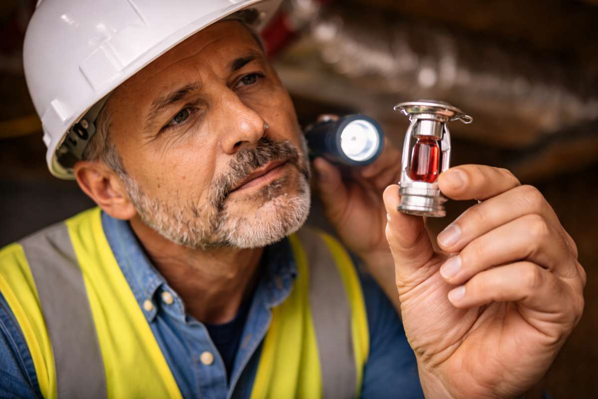 Inspecting the fire sprinkler head