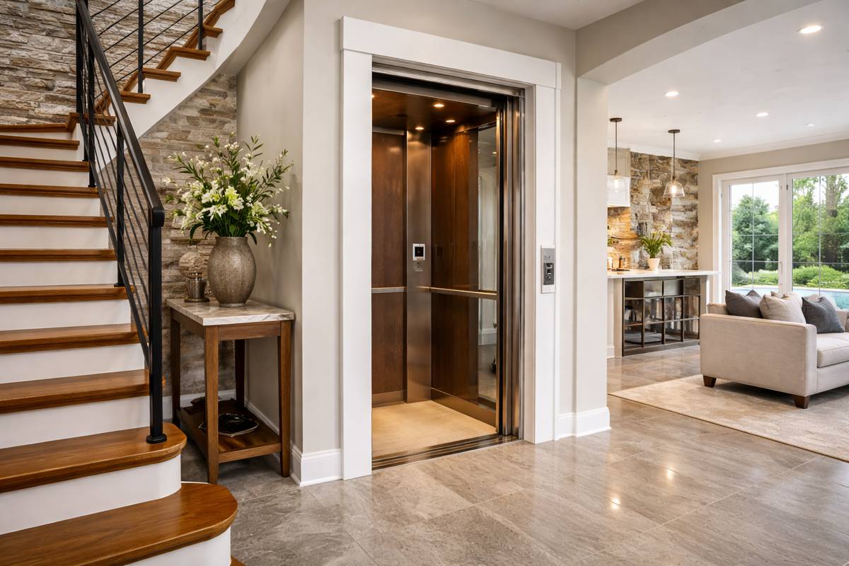 Modern luxury home with residential elevator