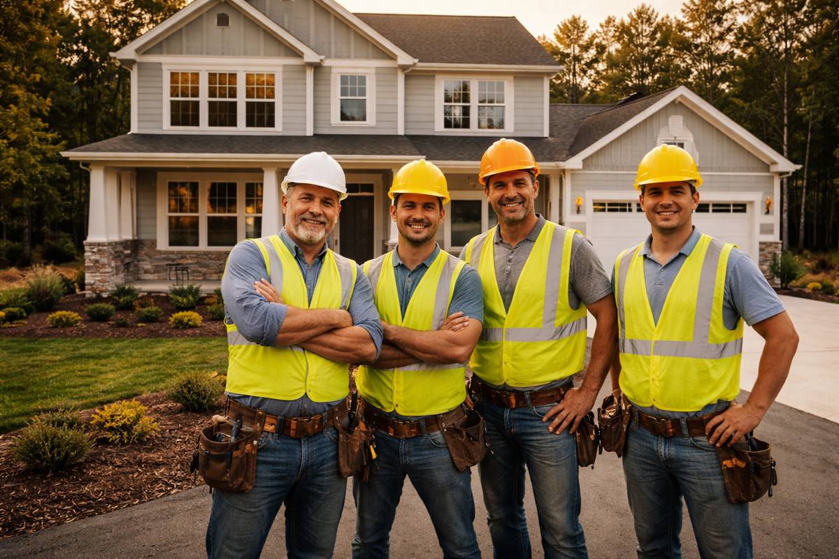 Proudly standing by the new home