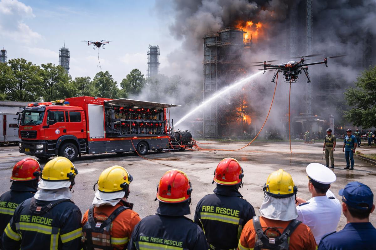 China’s Tethered UAV Firefighting Systems Turn Drones into Aerial Infrastructure