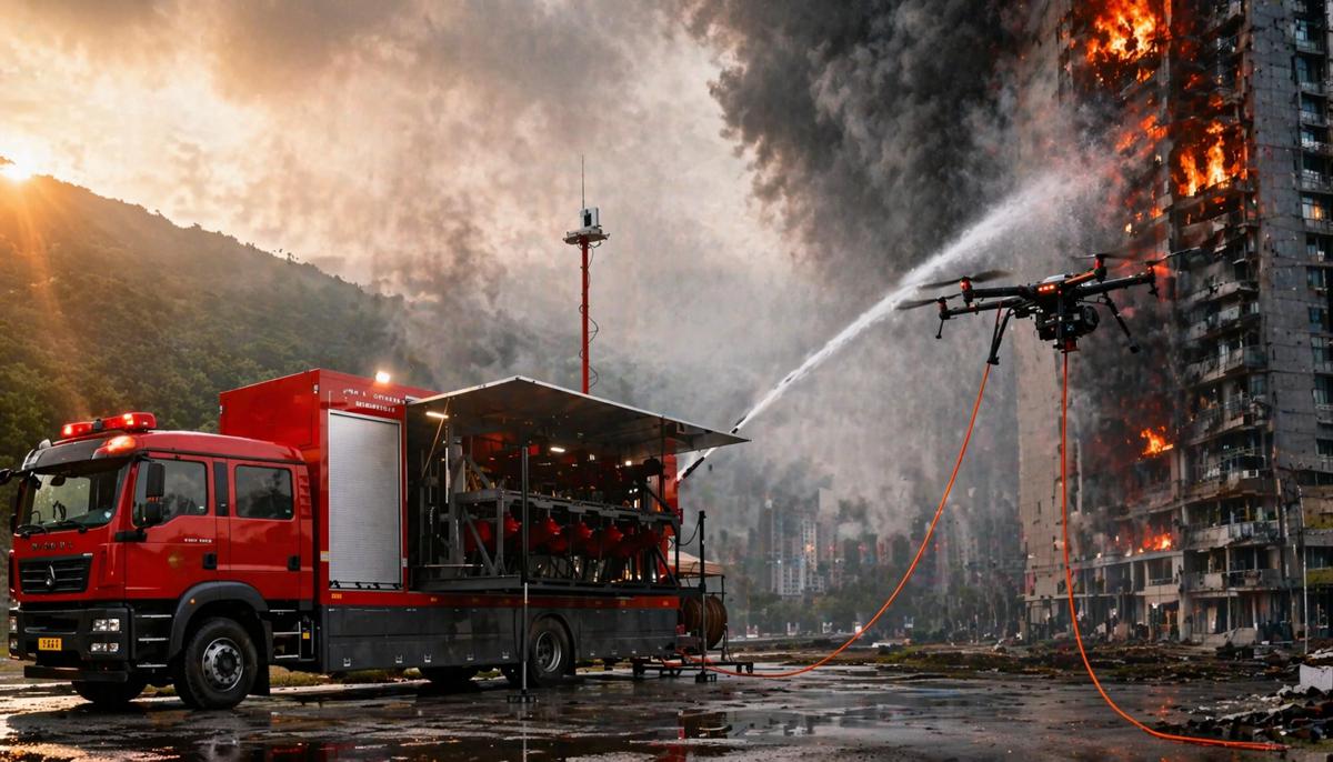 China’s Tethered UAV Firefighting Systems Turn Drones into Aerial Infrastructure