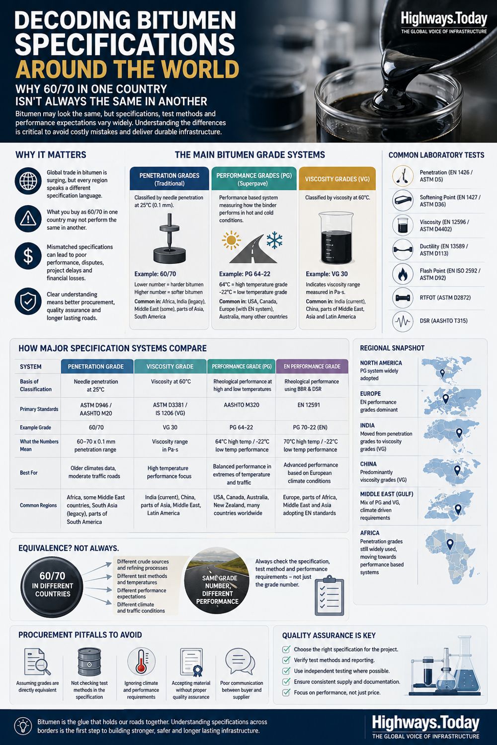 Decoding Bitumen Specifications Around the World Why 60/70 in One Country Isn't Always the Same in Another