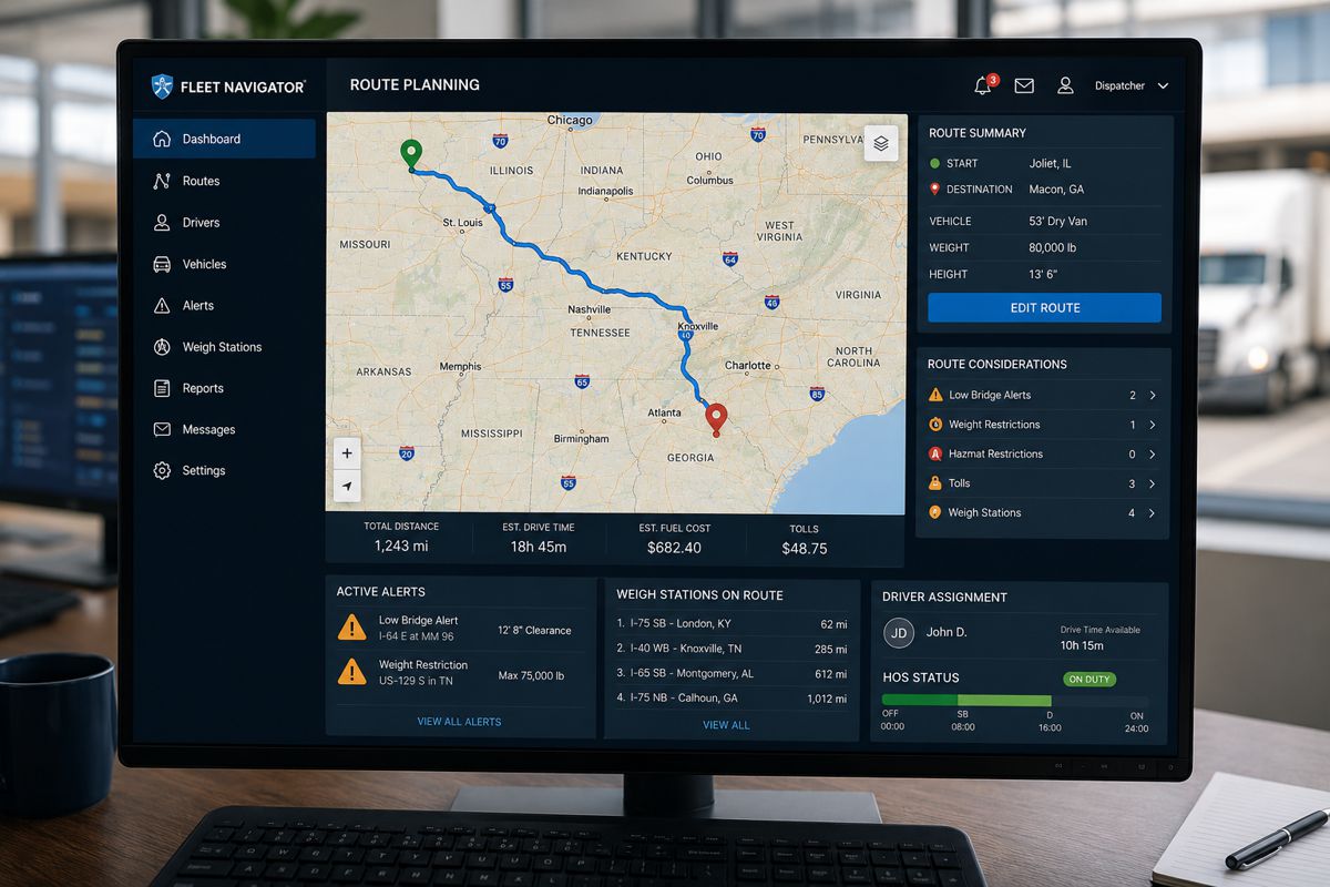 Low Bridge Alerts and Weight Limit Routing: What CDL Drivers Need in a GPS App