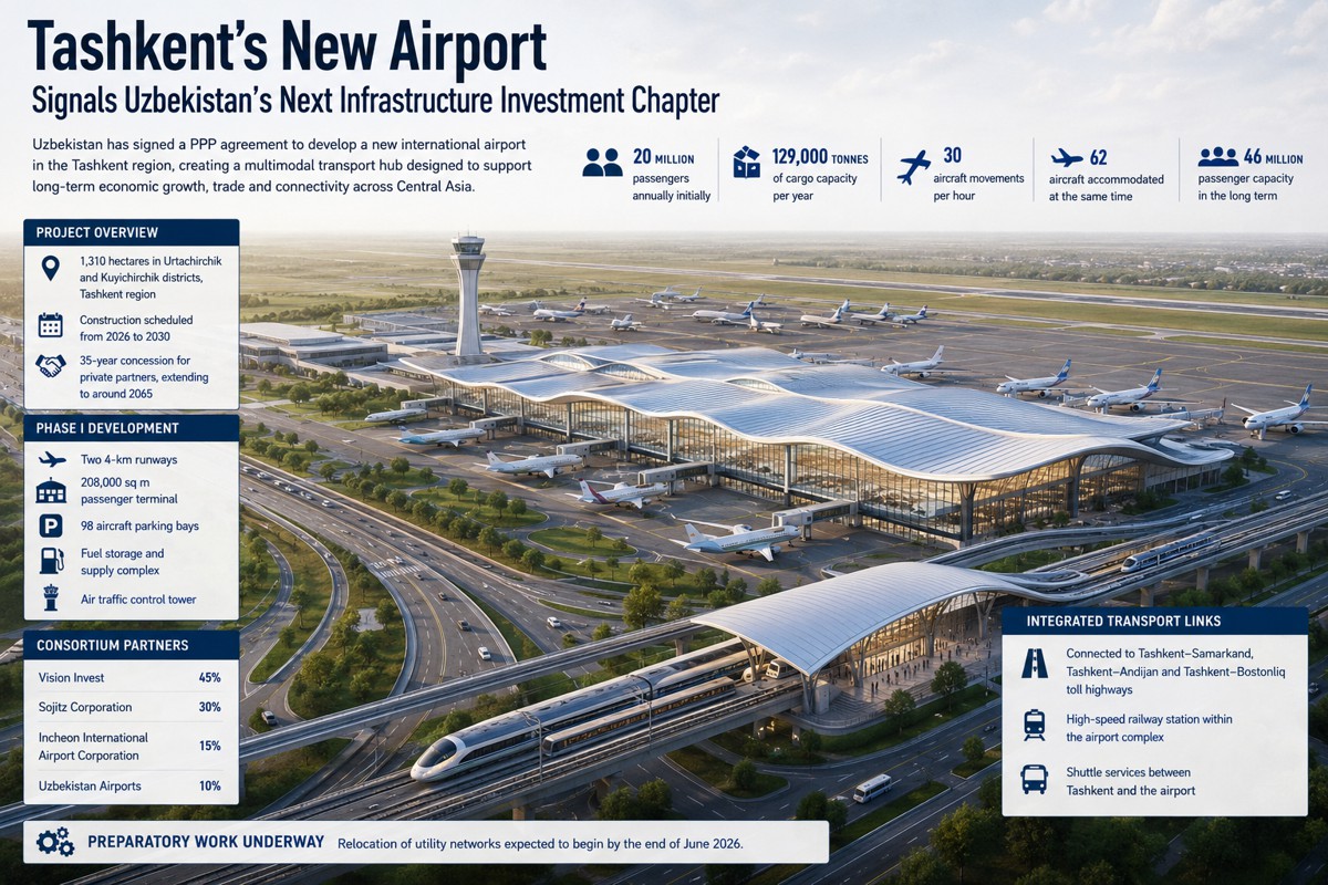 Uzbekistan Backs New Tashkent International Airport with 35-Year Aviation PPP