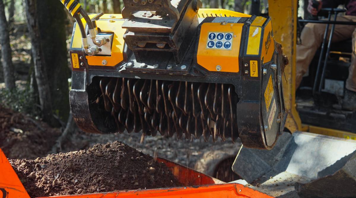 Mountain Bike Trail Building Turns to On-Site Material Processing