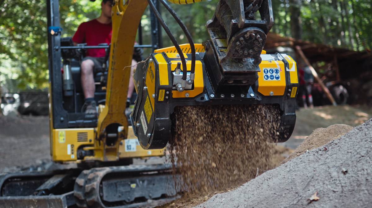 Mountain Bike Trail Building Turns to On-Site Material Processing