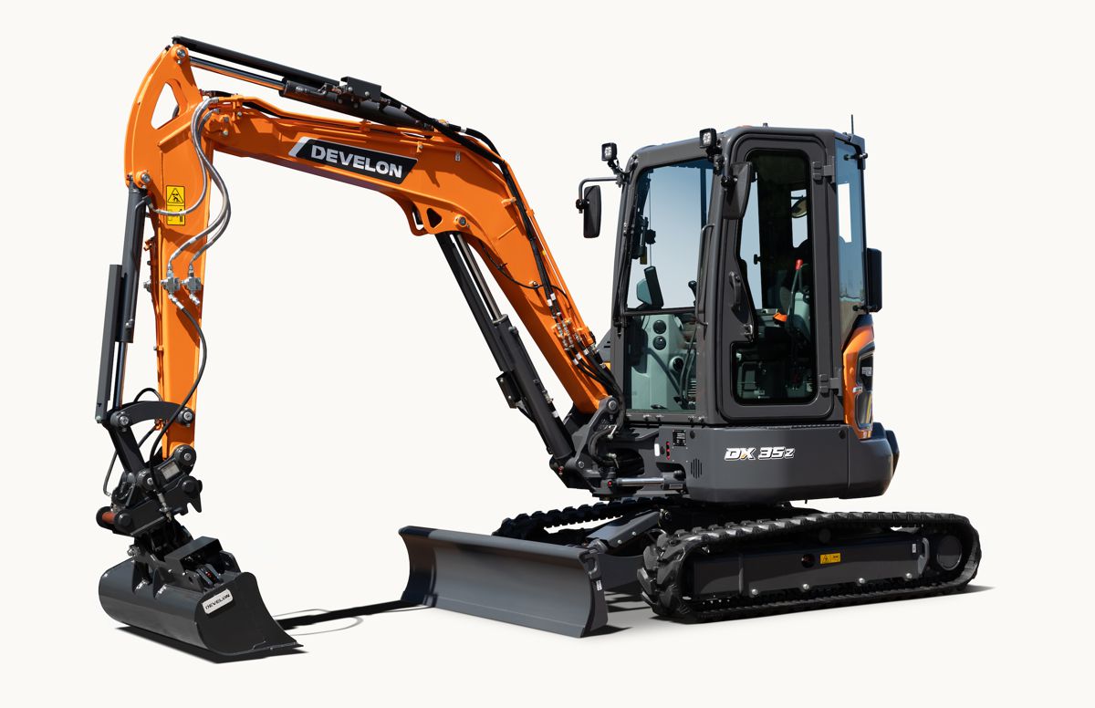 Develon Refines DX35Z-7 Mini Excavator for Confined-Site Work