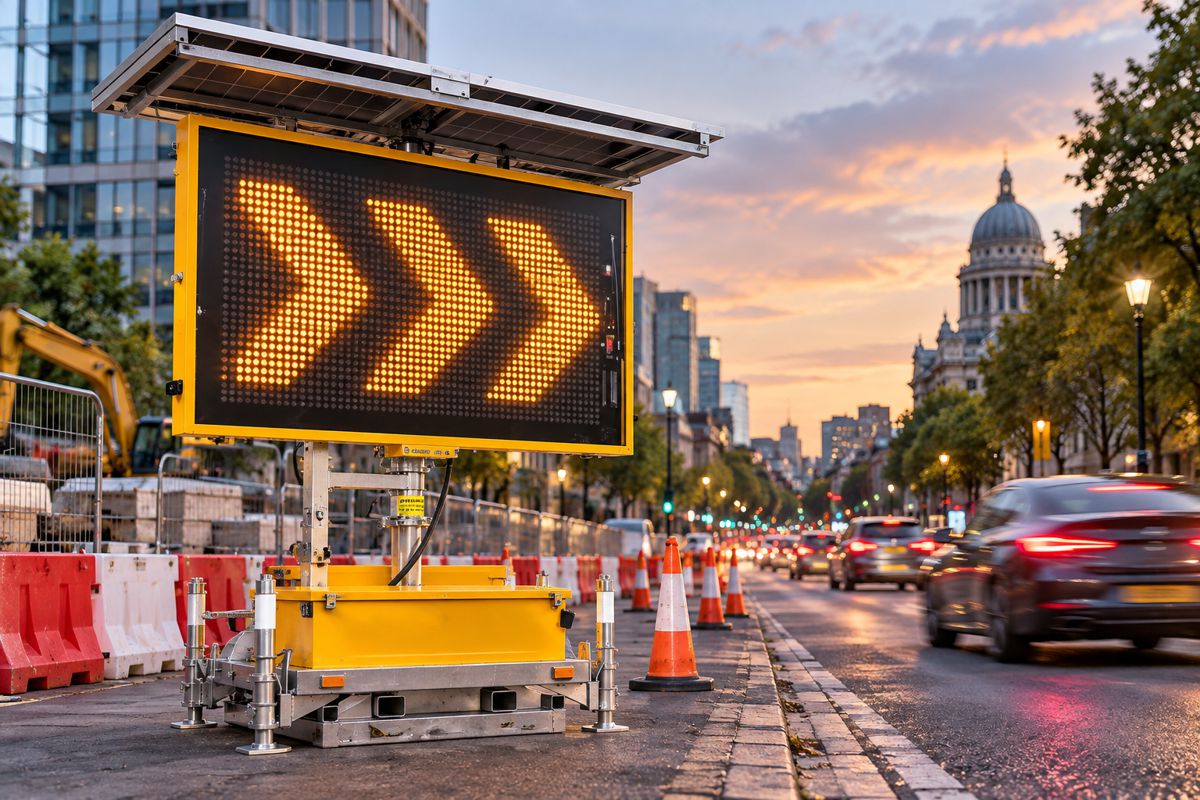 Palletised Variable Message Sign Removes the Trailer from Urban Roadworks