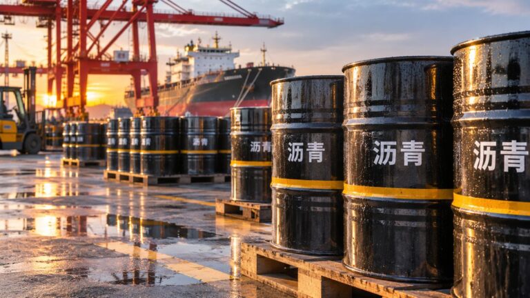 Bitumen Drums at Sunset Port