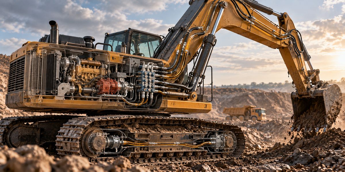 Excavator Cutaway at Worksite