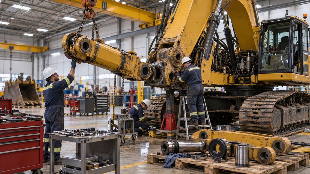 Excavator Repairs in the Workshop