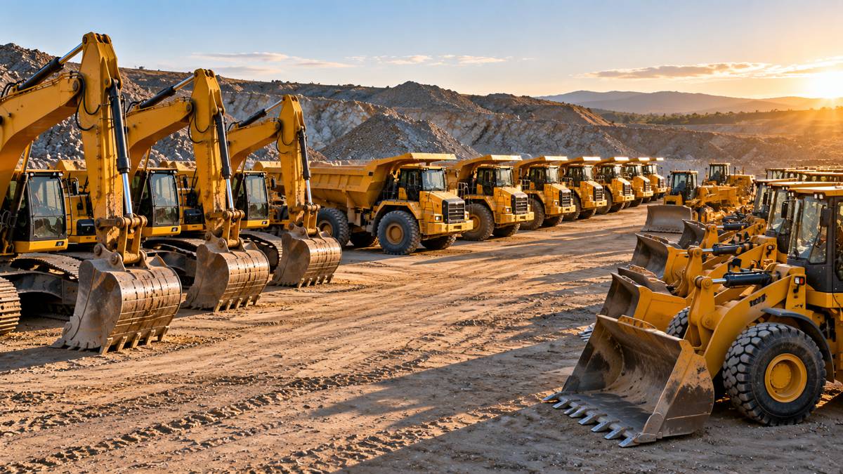 Golden Hour Heavy Equipment Yard