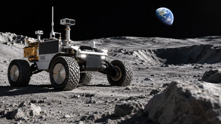 Lunar Rover Beneath Earthrise