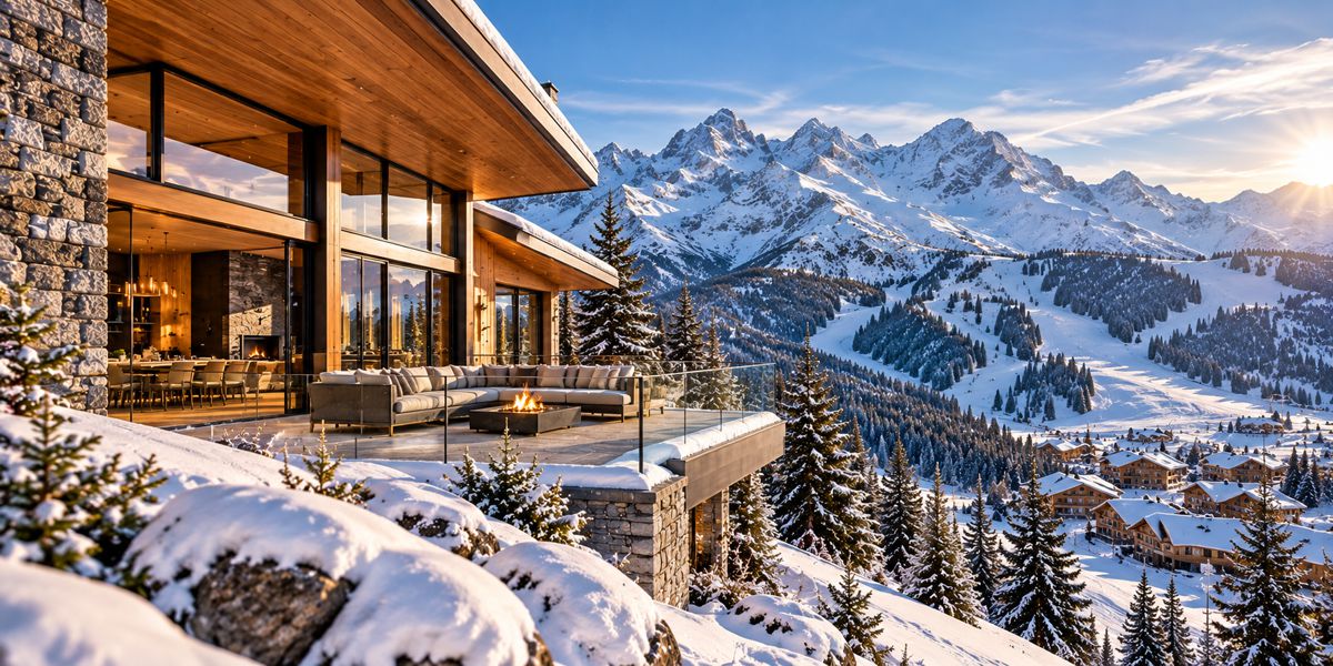 Luxury Alpine Chalet at Golden Hour