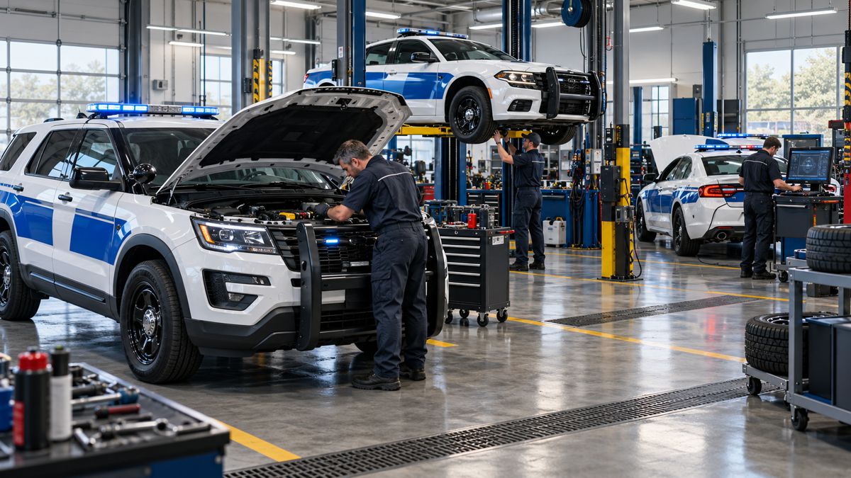 Modern Police Vehicle Workshop