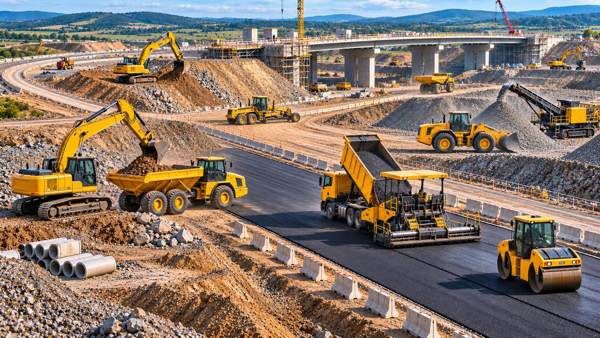 Panoramic Highway Construction Site
