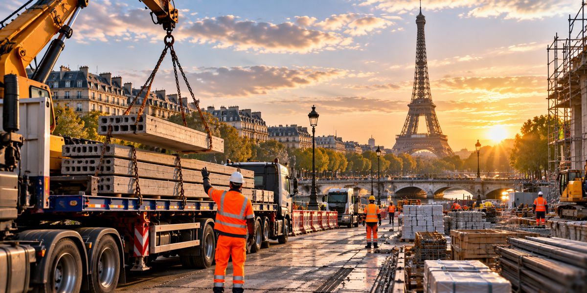 Paris Construction at Golden Hour